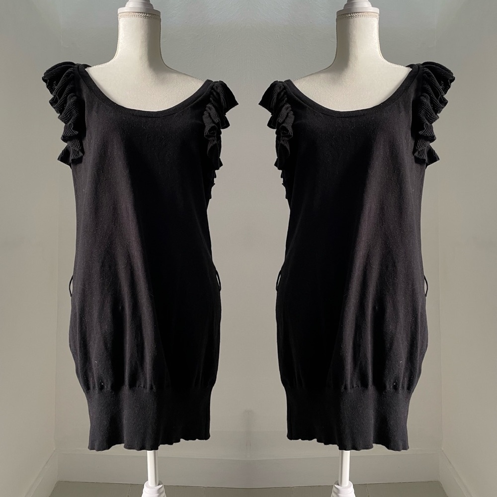Morgan cashmere like dress fluffy short sleeves size M